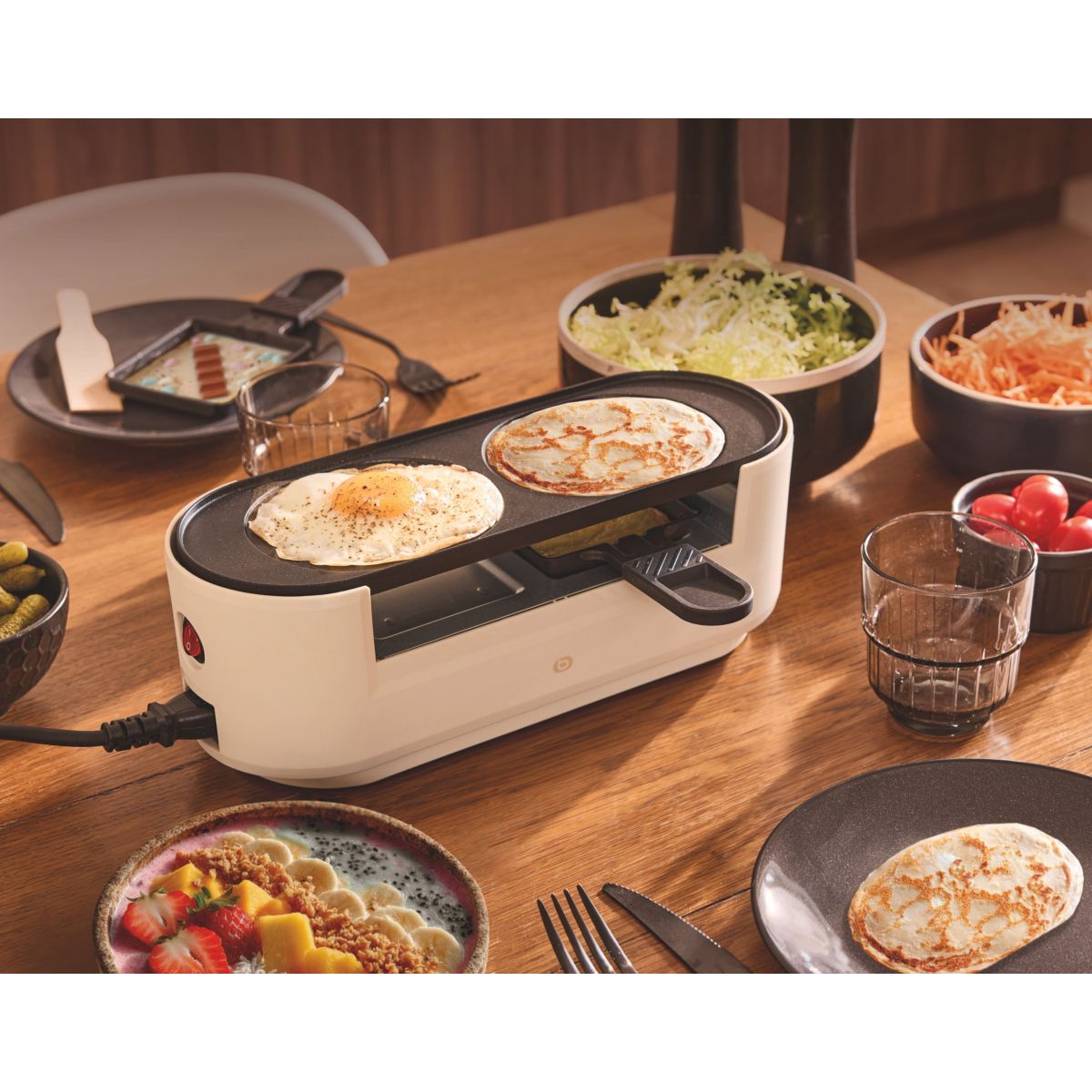 Raclette ERMT1 Multiplug Twist crème 2 personnes couleur unique, ESSENTIEL B