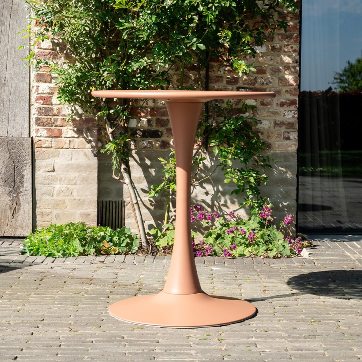 Table ronde de jardin en acier Terracotta PALOMA terracotta, WILSA GARDEN