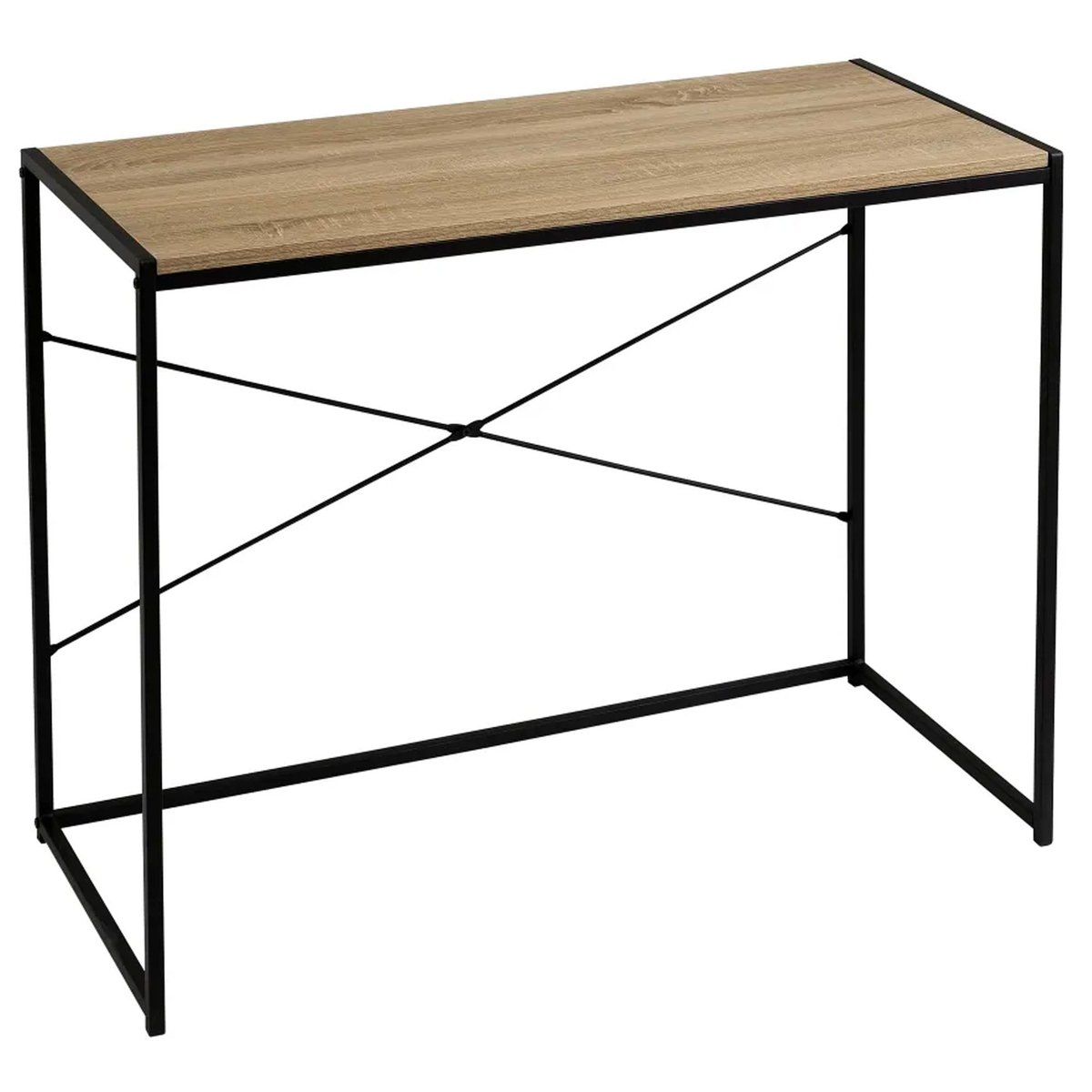 Bureau en bois et métal noir 100x45x75cm bois, WADIGA