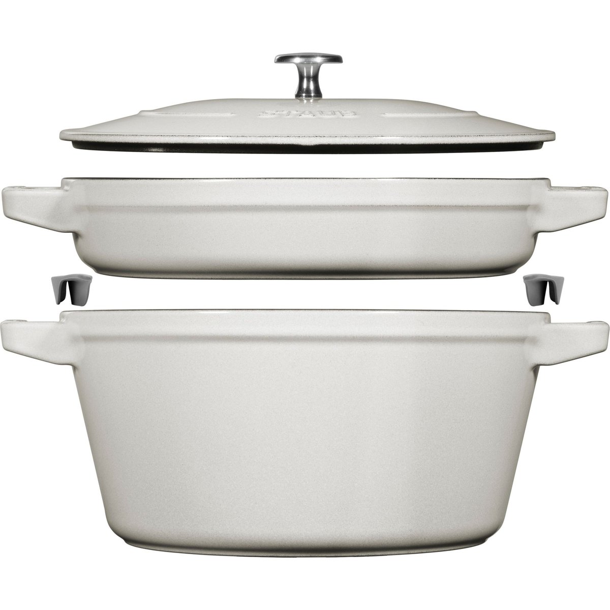 2-pcs, Set empilable, Truffe blanche blanc, STAUB