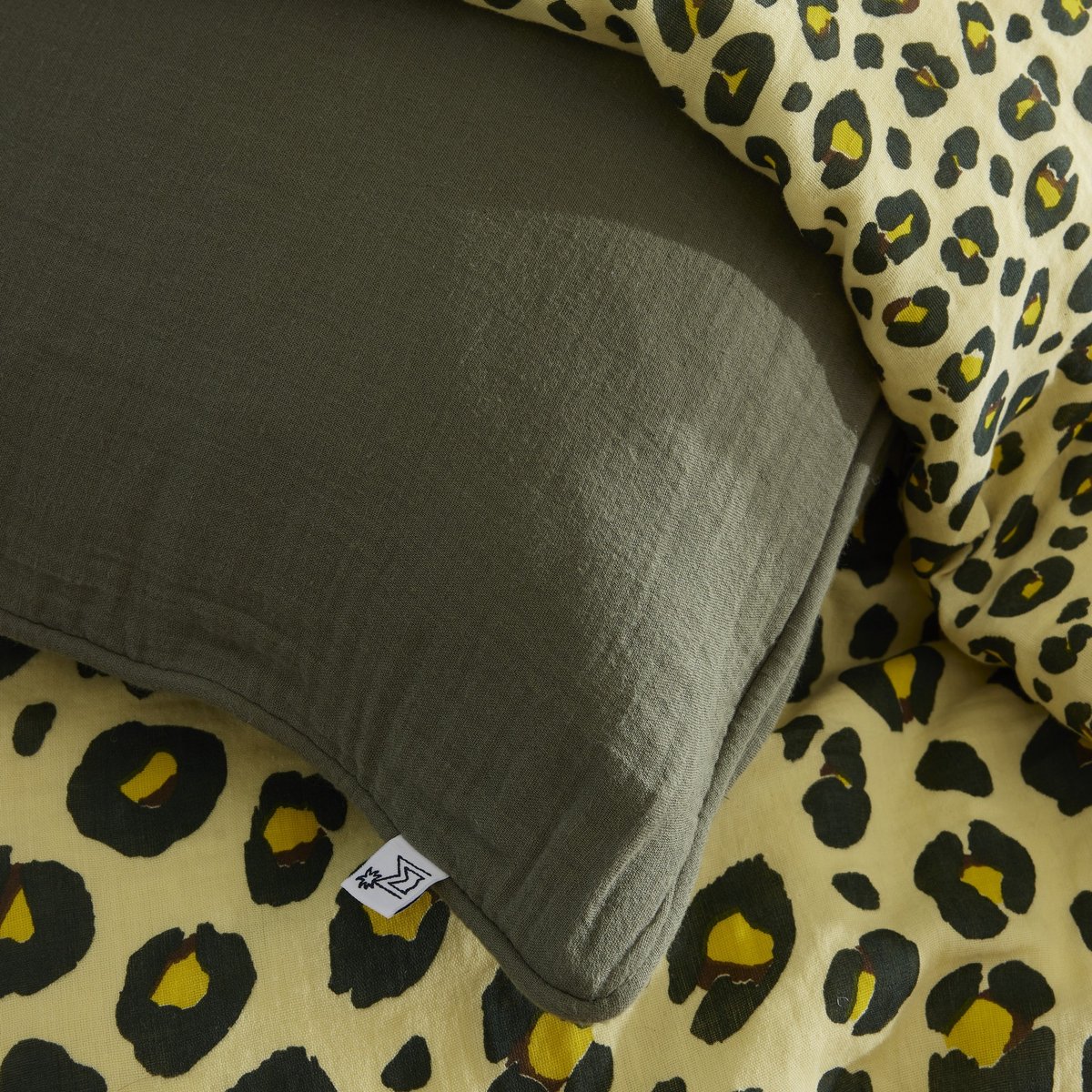 Coussin carré déhoussable 45x45 cm Gaze de Coton Hampton Spring spring, EDEN
