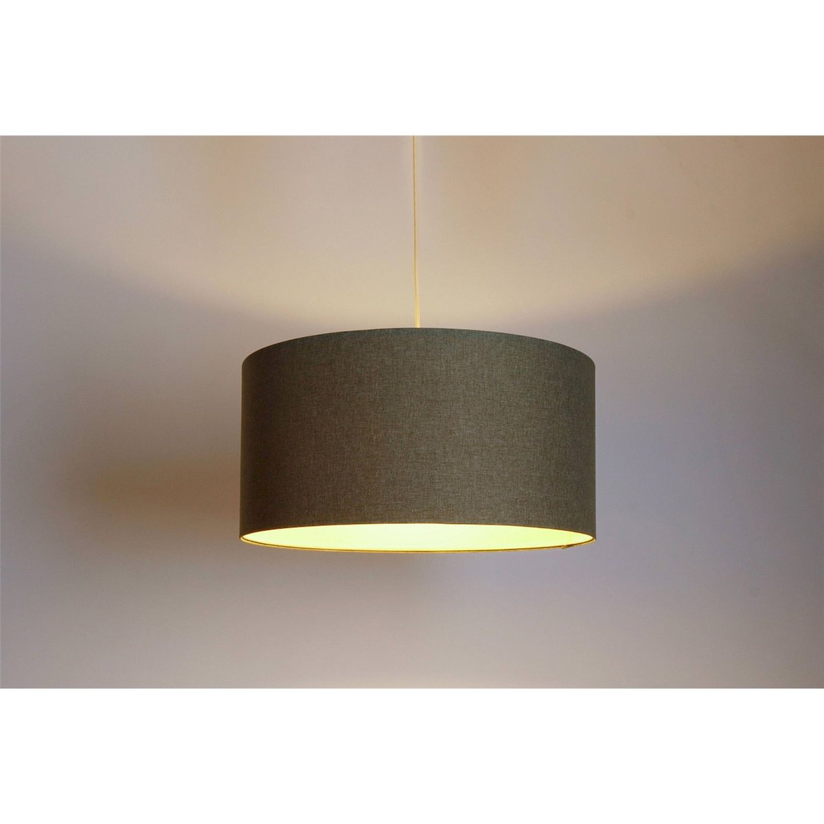 Suspension en tissu rond style bohème Boho Elegant beige crème avec dessous ivoire, BPS KONCEPT