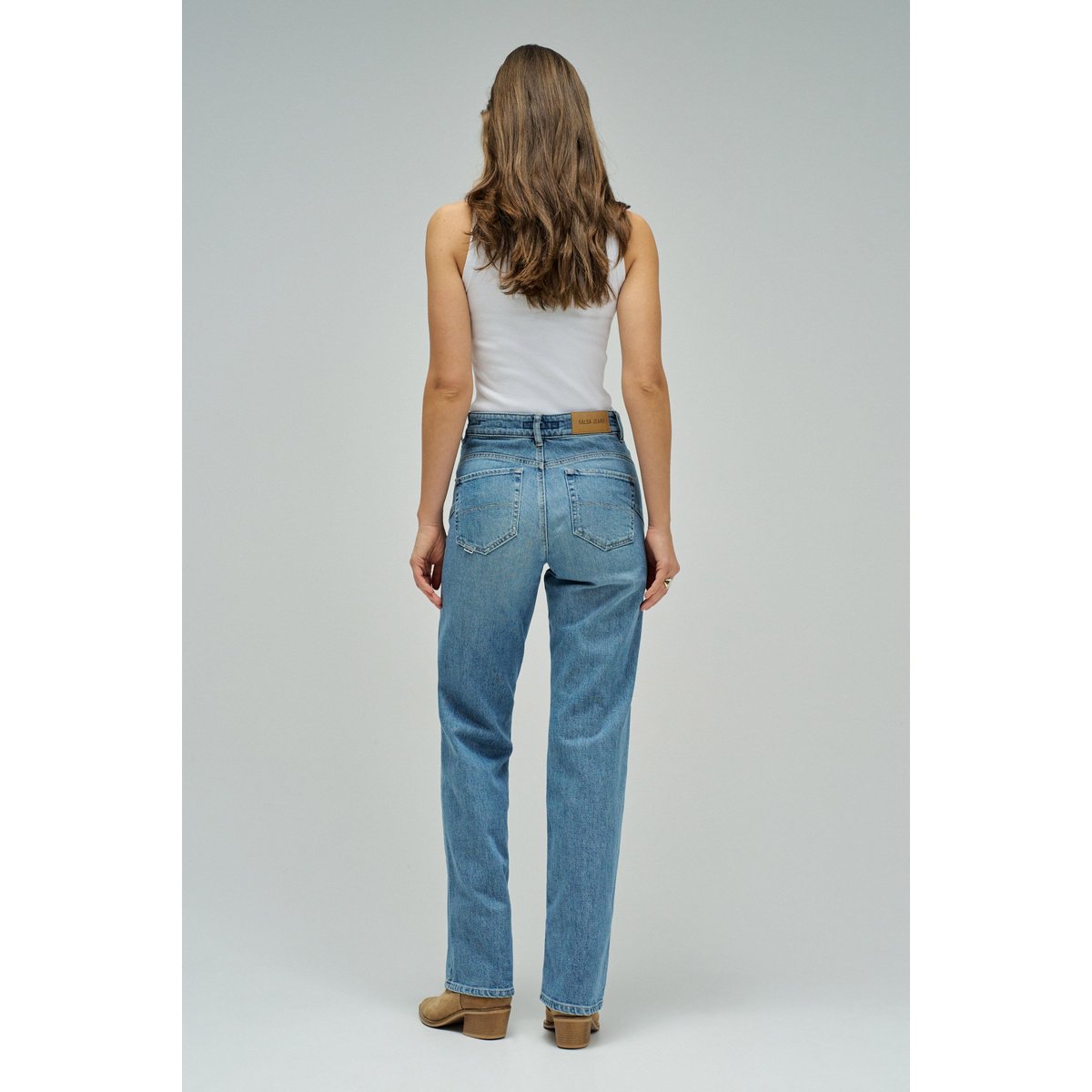JEAN FAITH PUSH IN STRAIGHT bleu vintage, SALSA JEANS