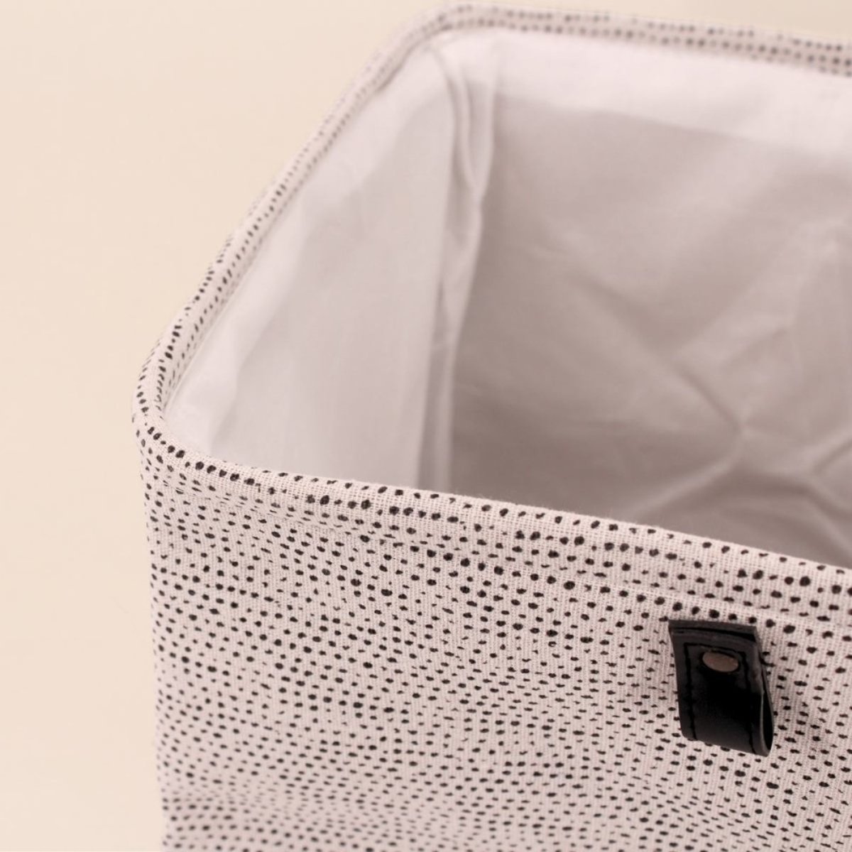 Cube de rangement à pois 31x31x31cm blanc, ORNAMI
