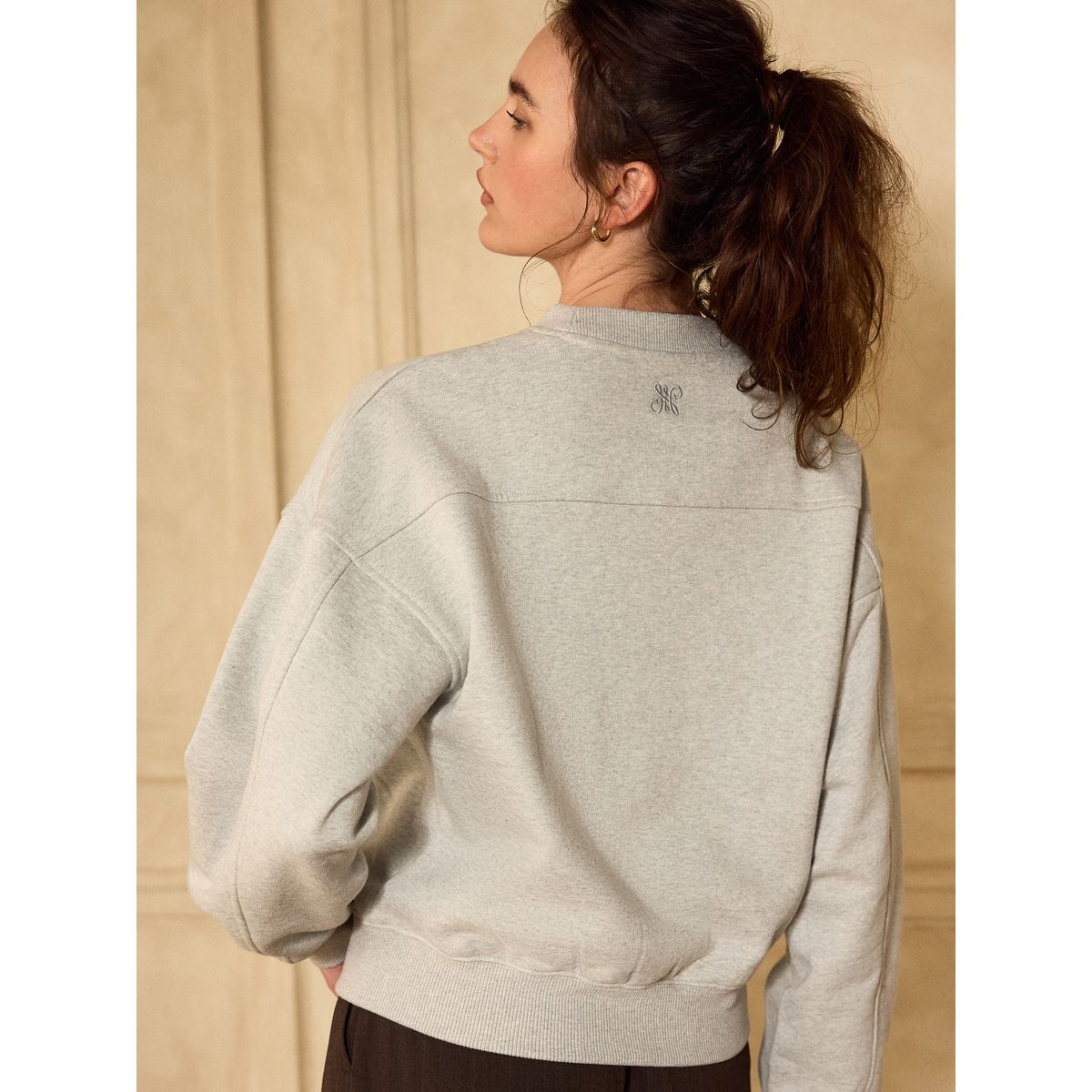 Sweatshirt de cou d'équipage graphique gris, NEXT