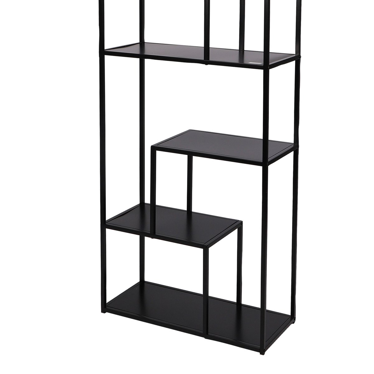 Étagère bibliothèque métal noir 6 niveaux 70x30x170cm noir, URBAN LIVING