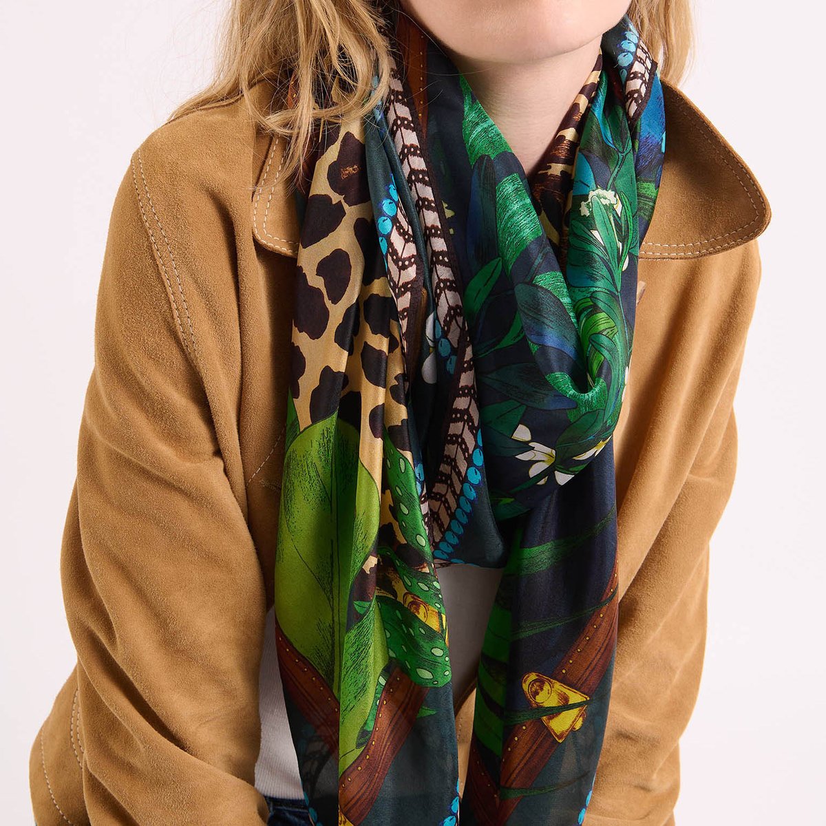 Foulard à motifs PANTHERE bleu, WILD
