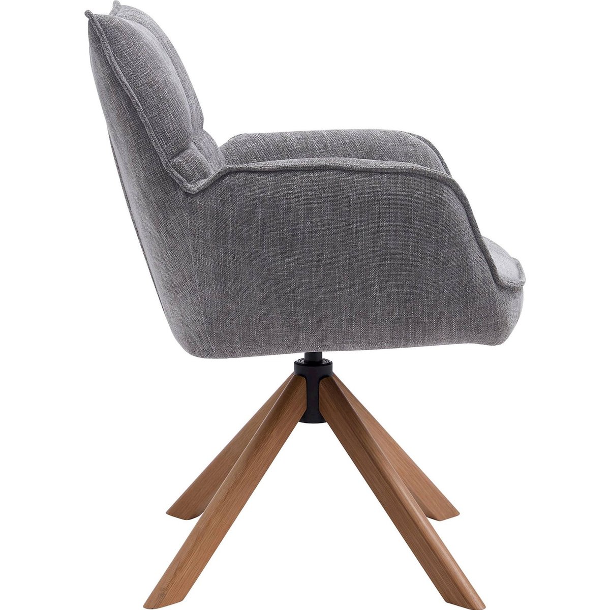 Chaise pivotante rembourrée avec accoudoirs graphite, RECOLLECTION