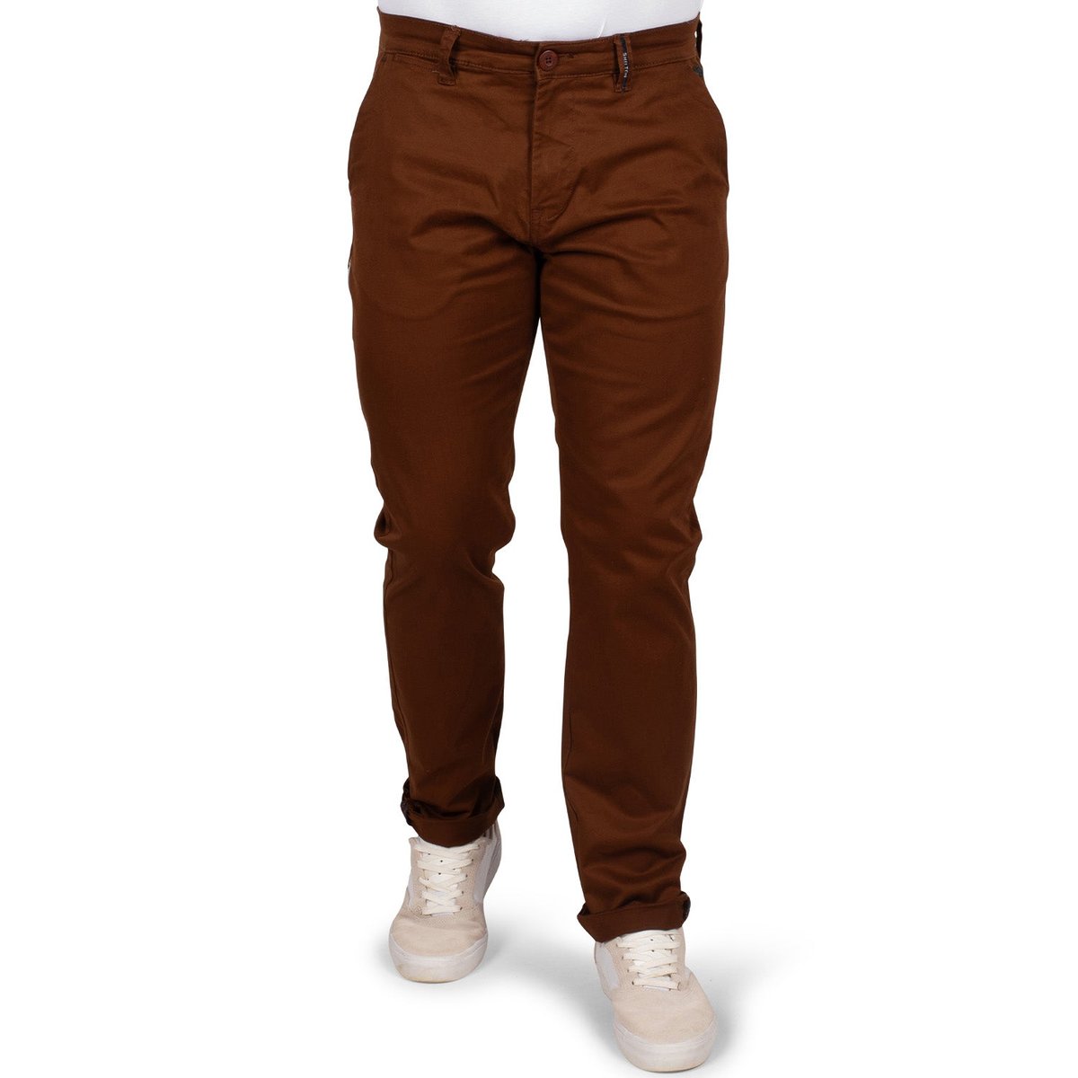 Pantalon chino drop style marron, SHILTON