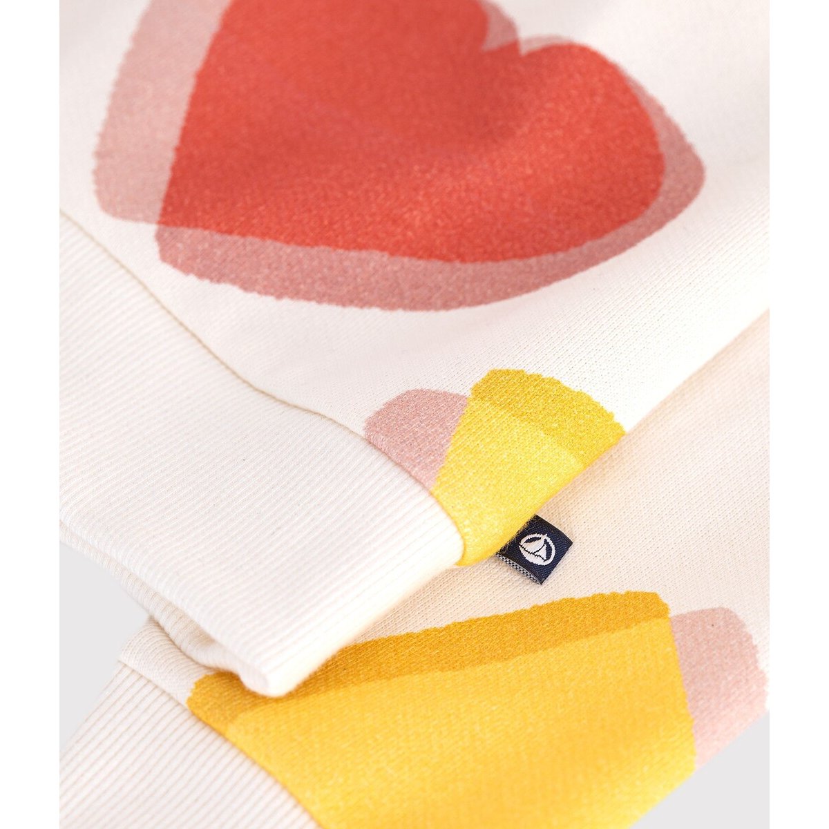 Sweat en coton, imprimé coeurs imprimé coeur, PETIT BATEAU