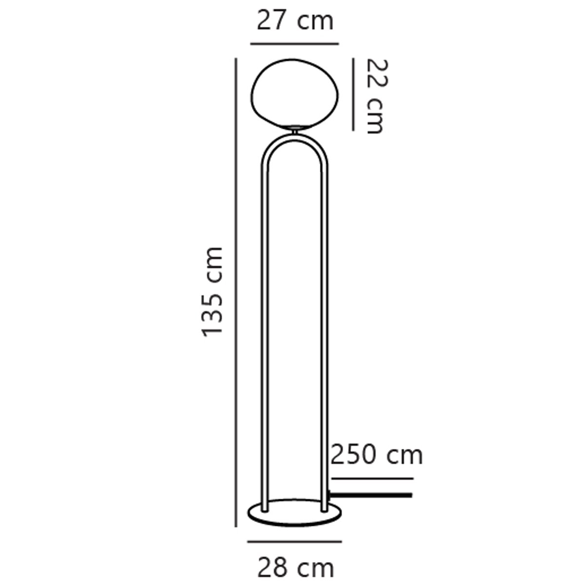 Lampadaire Irrégulier et Elégant en Verrerie, SHAPES doré, DESIGN FOR THE PEOPLE