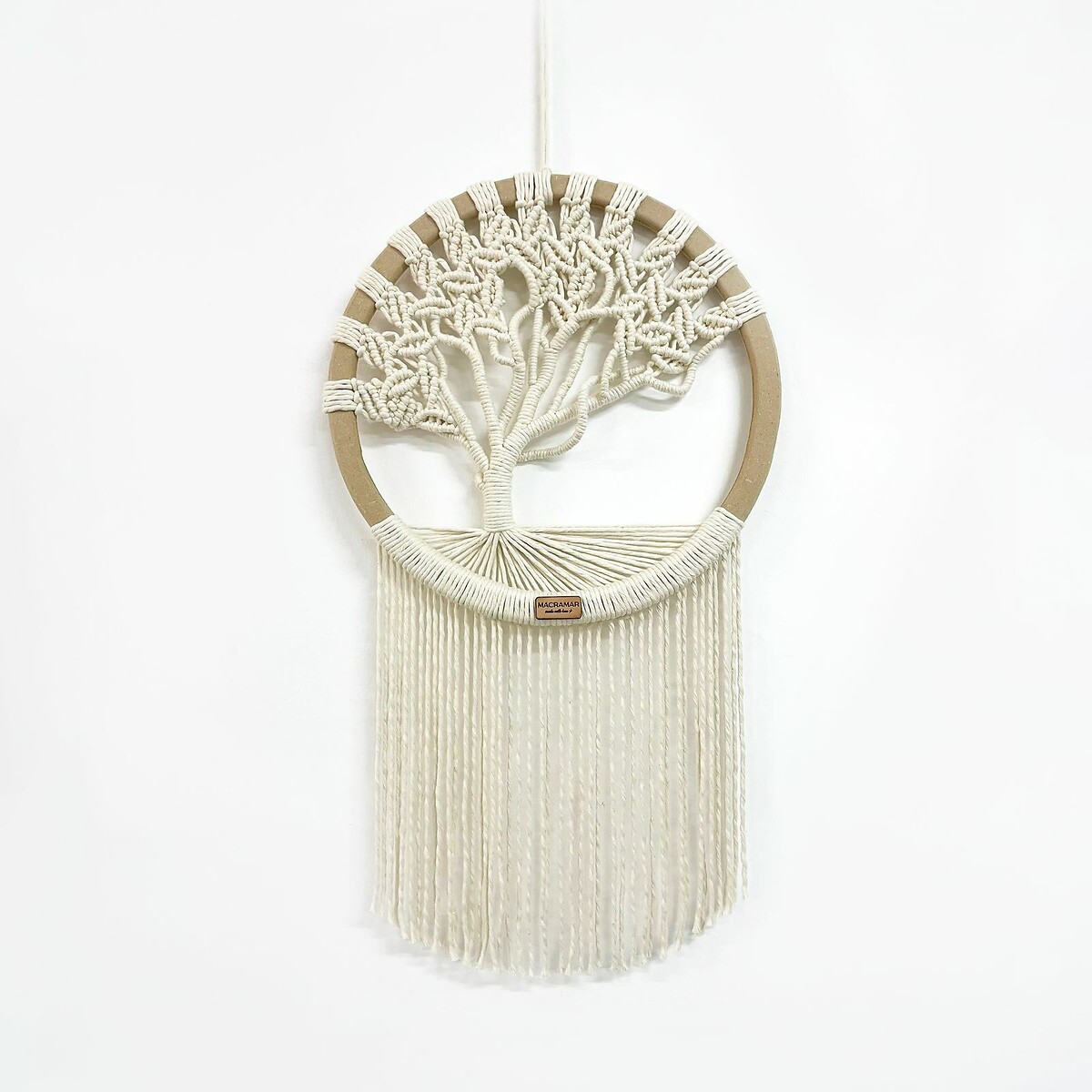 Decoração de parede em macramé Árvore da Vida, MACRAMAR cru, MACRAMAR
