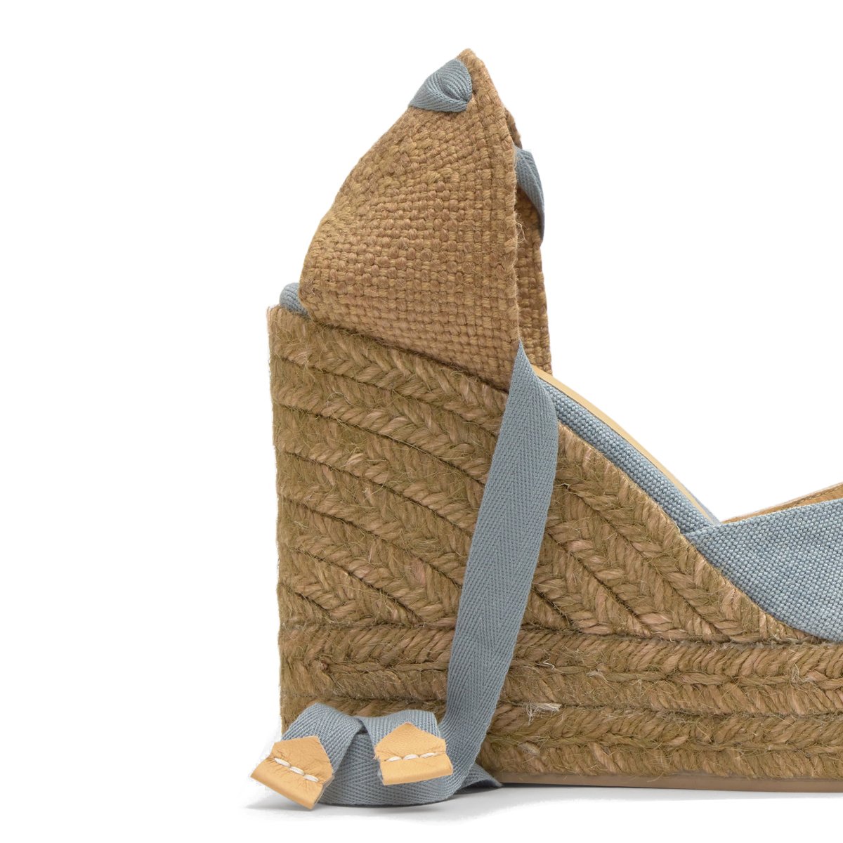 Espadrilles compensées en jute tressée à découpe en V CHIARA EXTRA PLATFORM azur, CASTANER