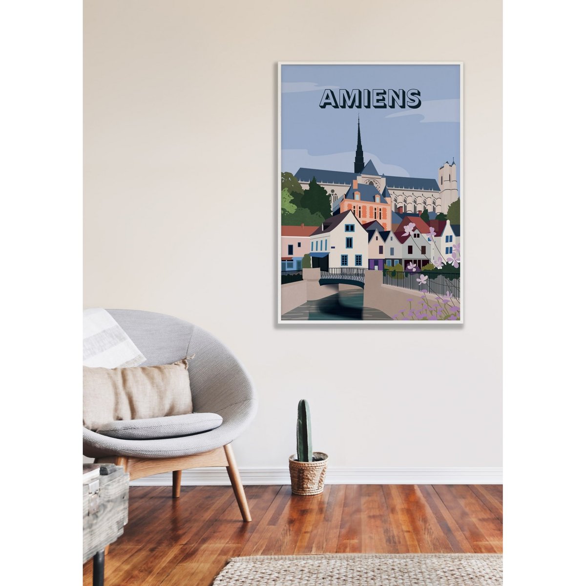 Affiche ville Amiens blanc, L'AFFICHERIE