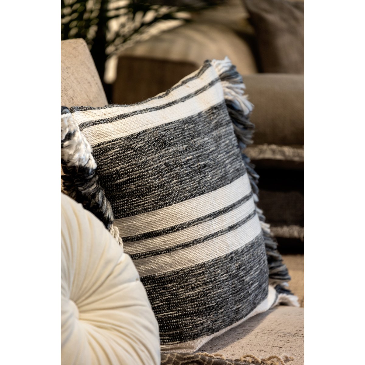 Housse de coussin Edgar anthracite, DUTCH DECOR