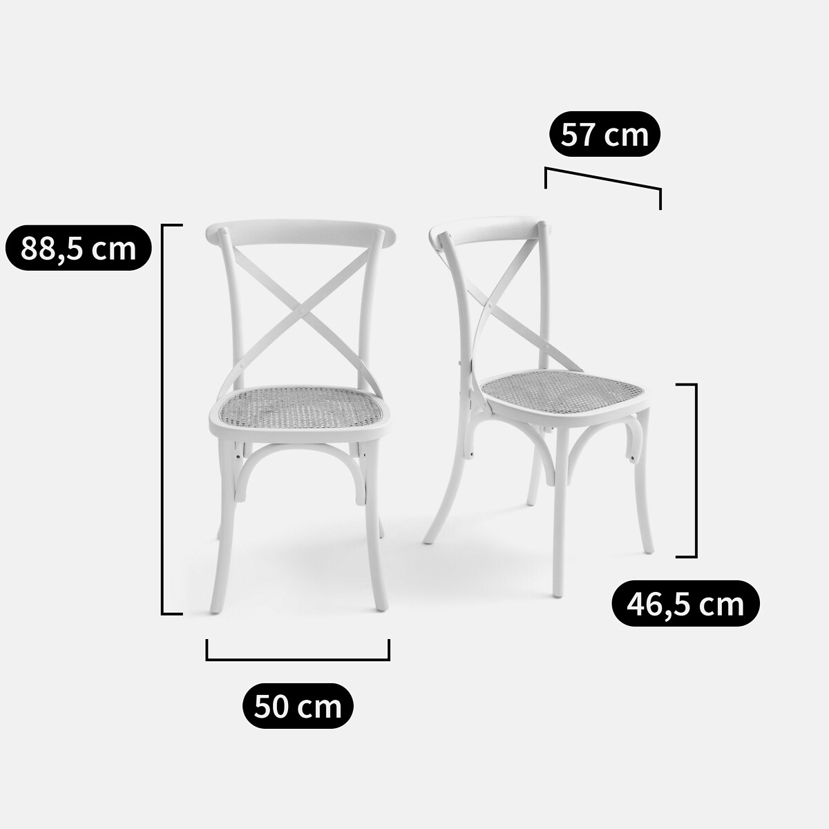 Lot de 2 chaises bois et cannage Cedak noyer, LA REDOUTE INTERIEURS