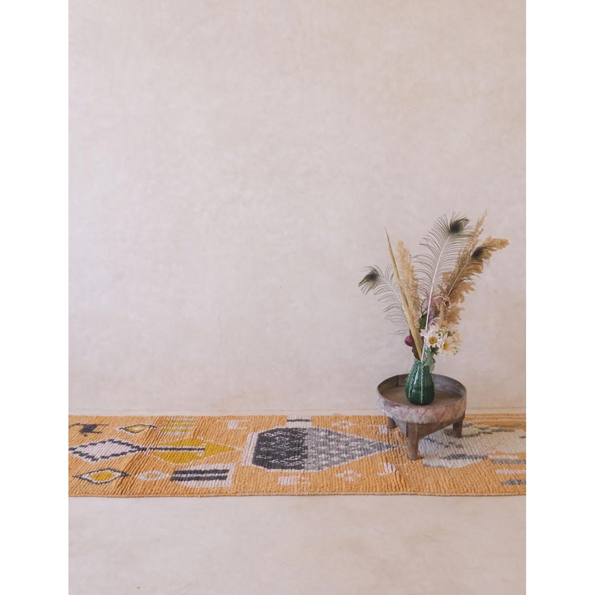 Tapis de couloir Berbere marocain pure laine 77 x 375 cm orange terre cuite, AFK LIVING