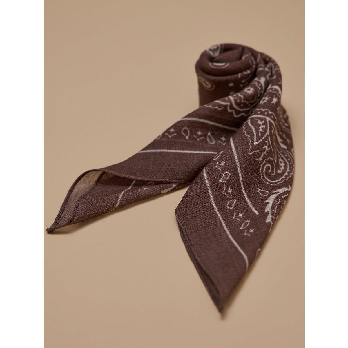 Bandana imprimé en laine brun chine, CYRILLUS