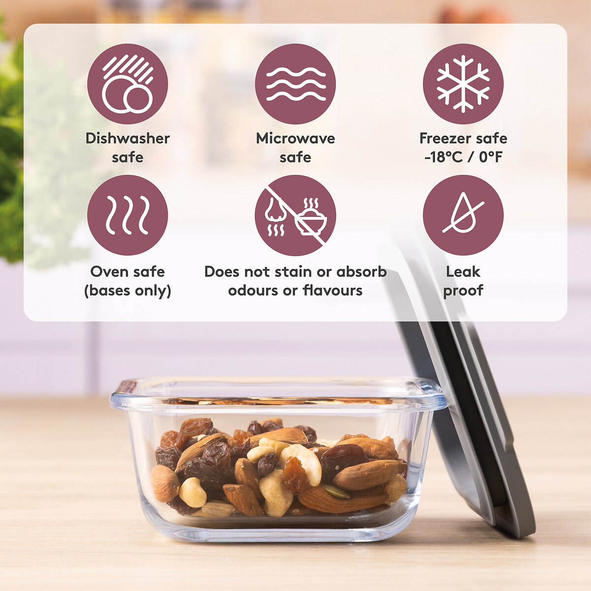 Set of 4 Fresh Storage Food Containers transparent, KILNER