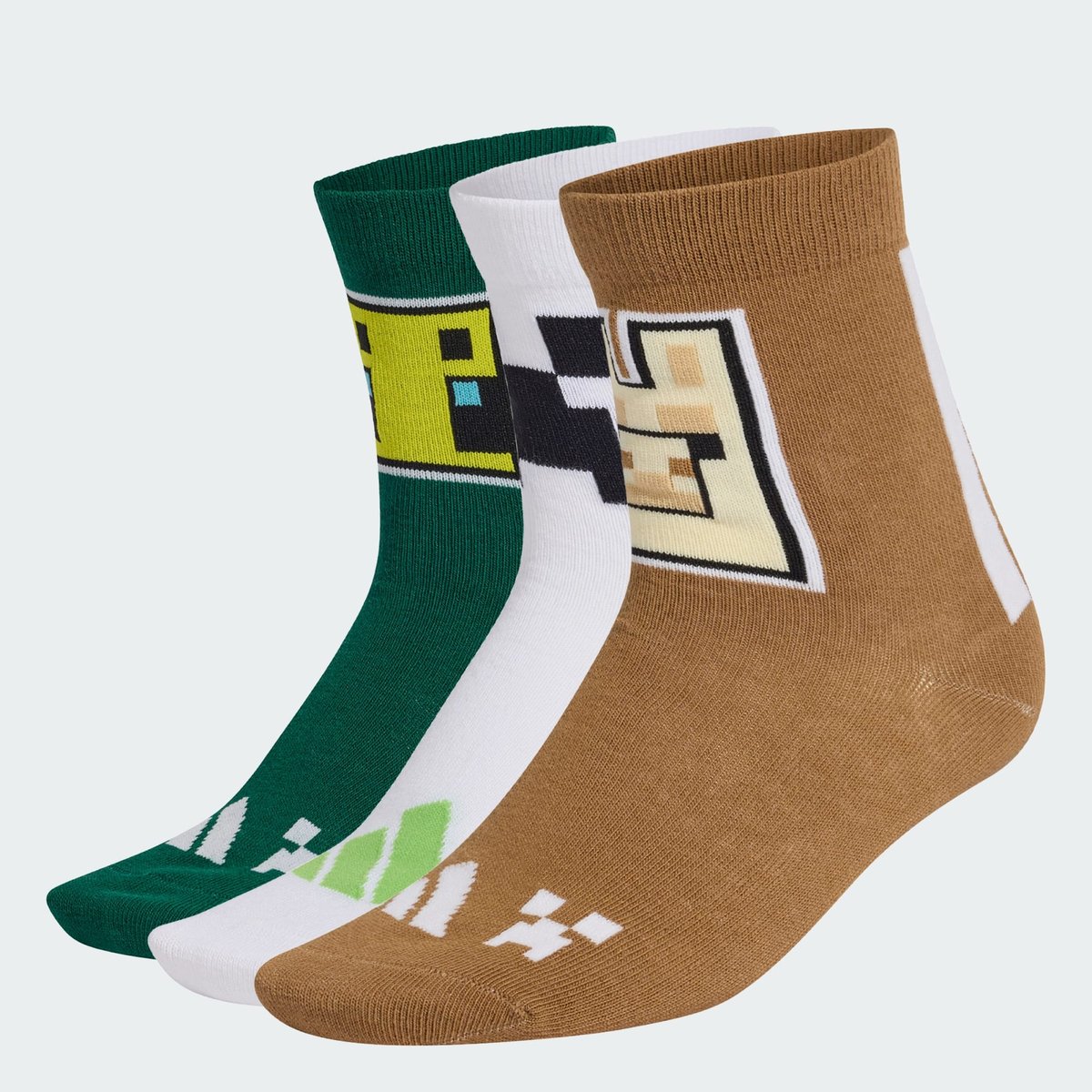 Chaussettes Adidas Minecraft Junior Chaussettes Adidas Minecraft Junior carbon / brown desert / collegiate green, ADIDAS SPORTSWEAR