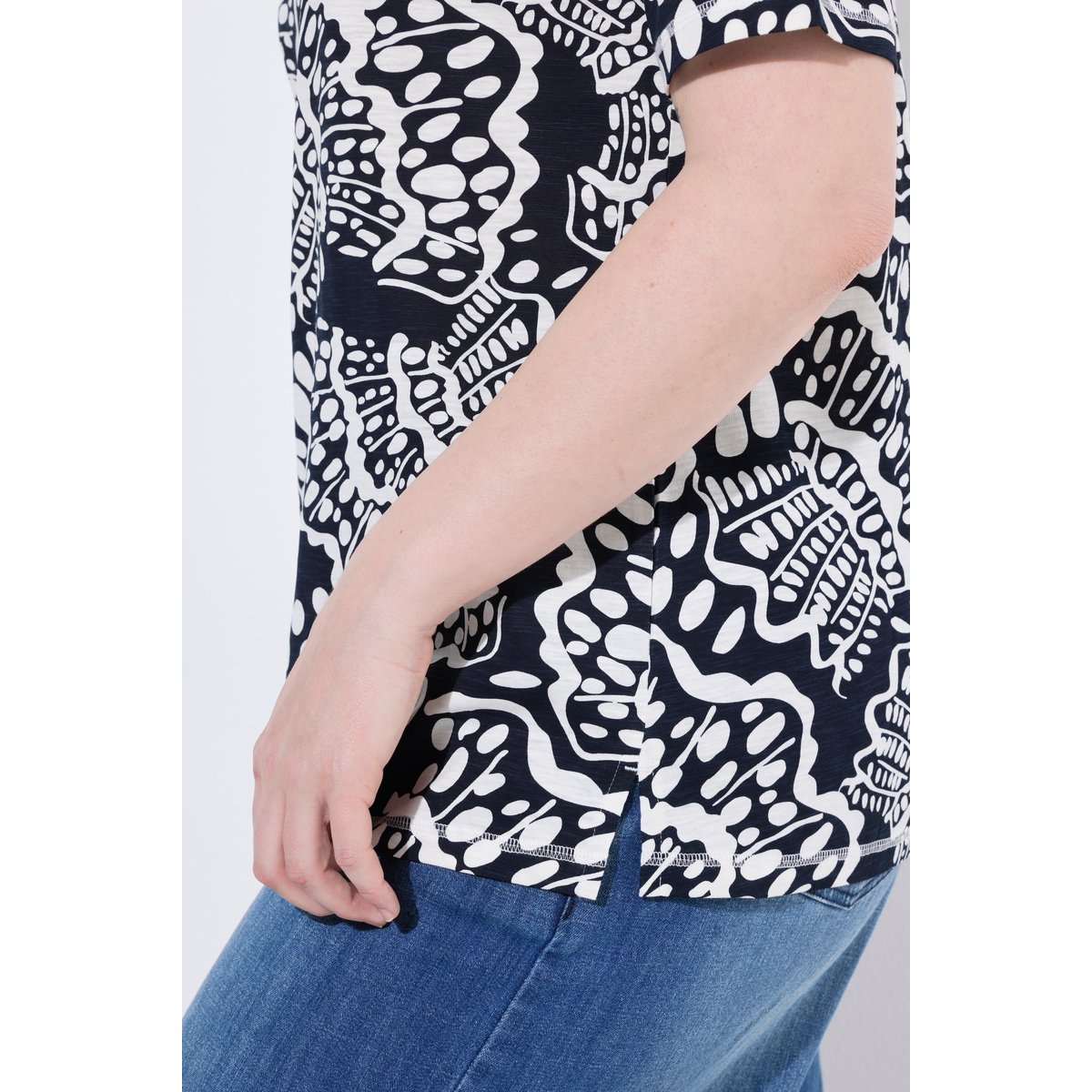 T-shirt oversize avec motif coquillages marine, ULLA POPKEN