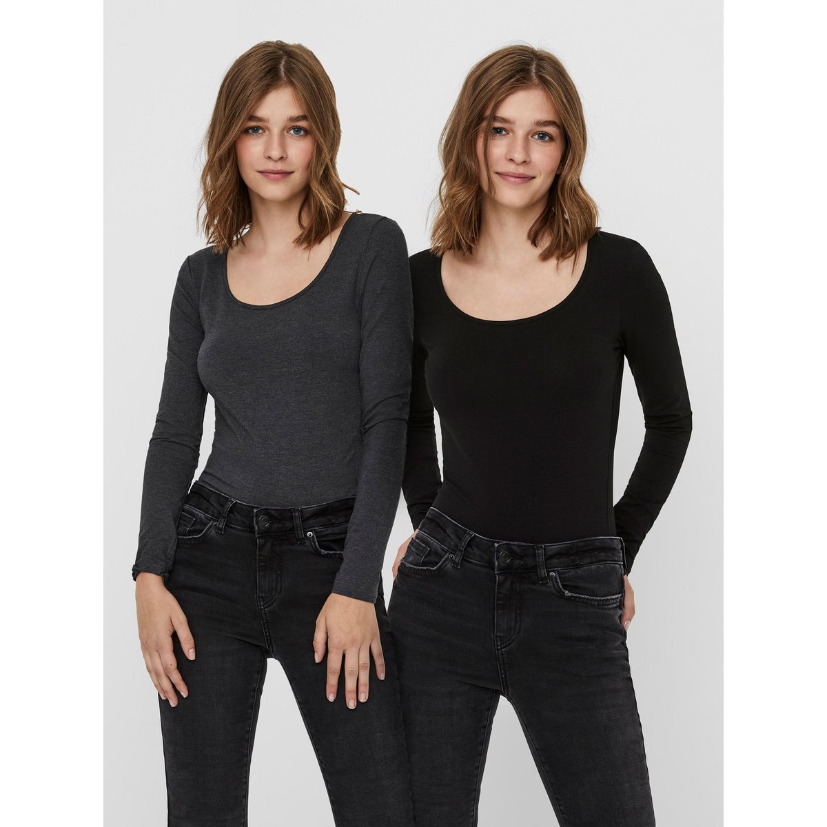 Top dark grey melange, VERO MODA