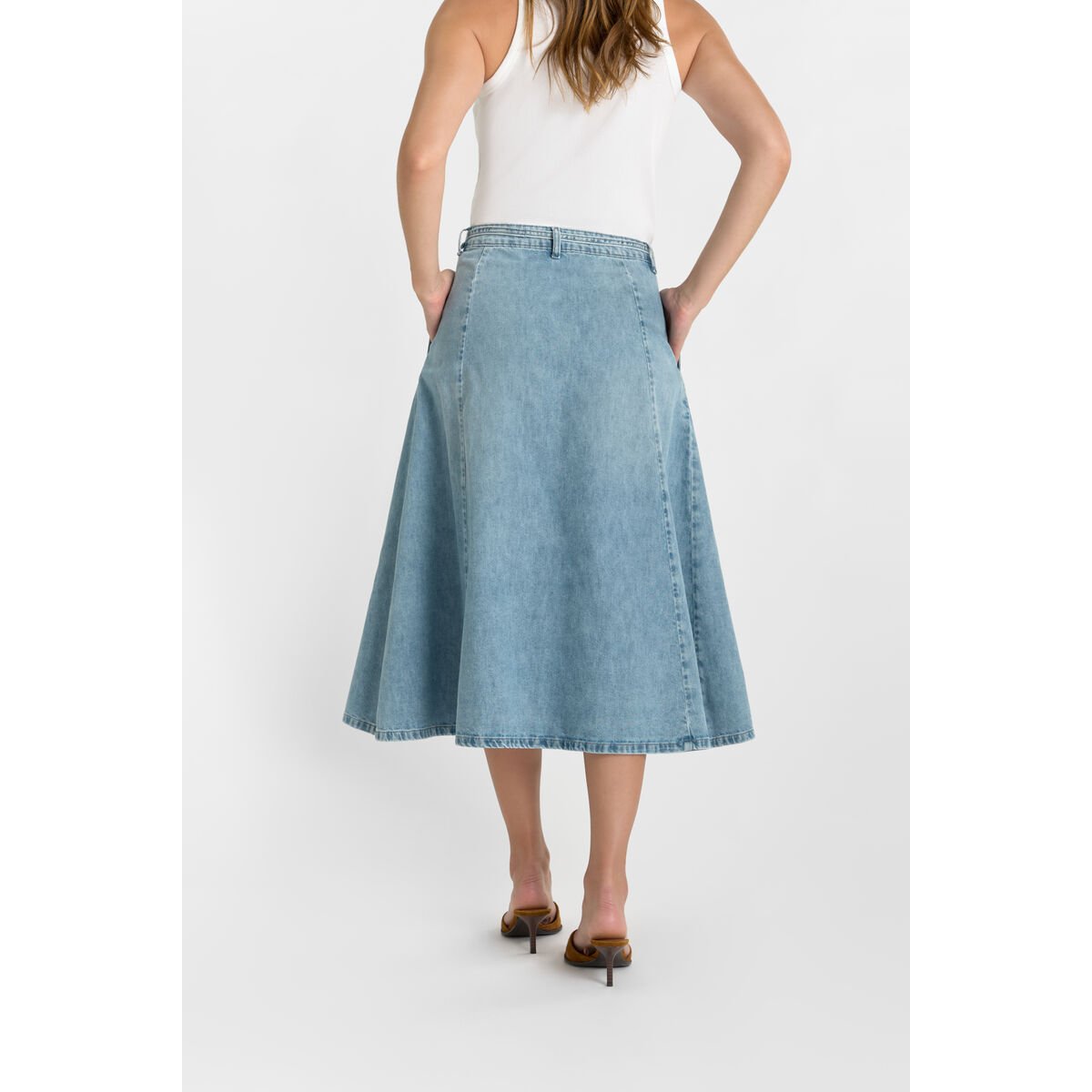 Jupe evasée, patineuse en jeans ANETTE blue, LE TEMPS DES CERISES