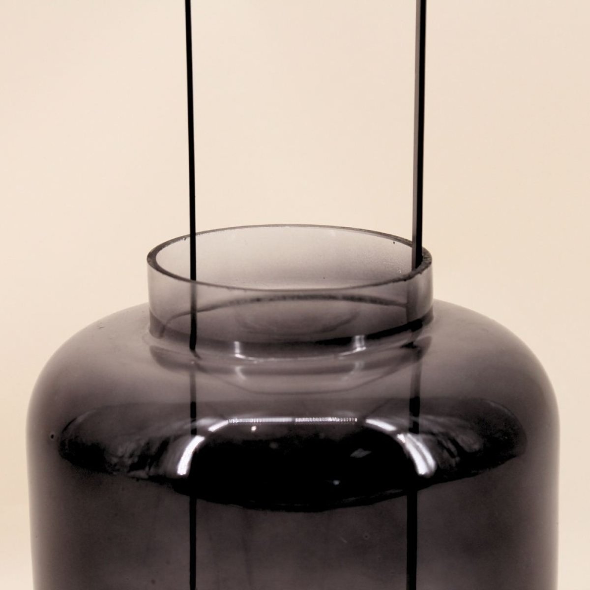 Lanterne en verre et métal 33cm noir, ORNAMI