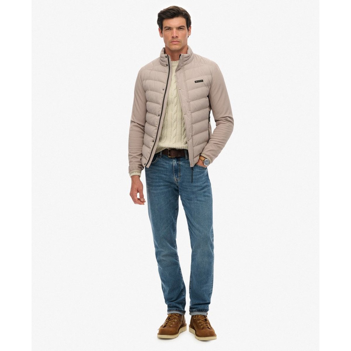 Veste Softshell Storm Popper beige foncé flammé, SUPERDRY