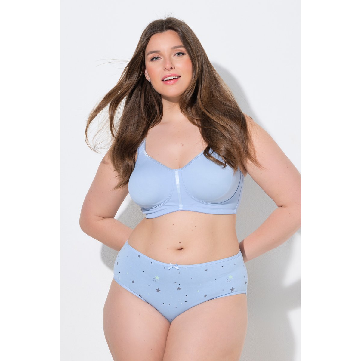Lot de 5 culottes midi, étoiles/uni gris foncé, ULLA POPKEN