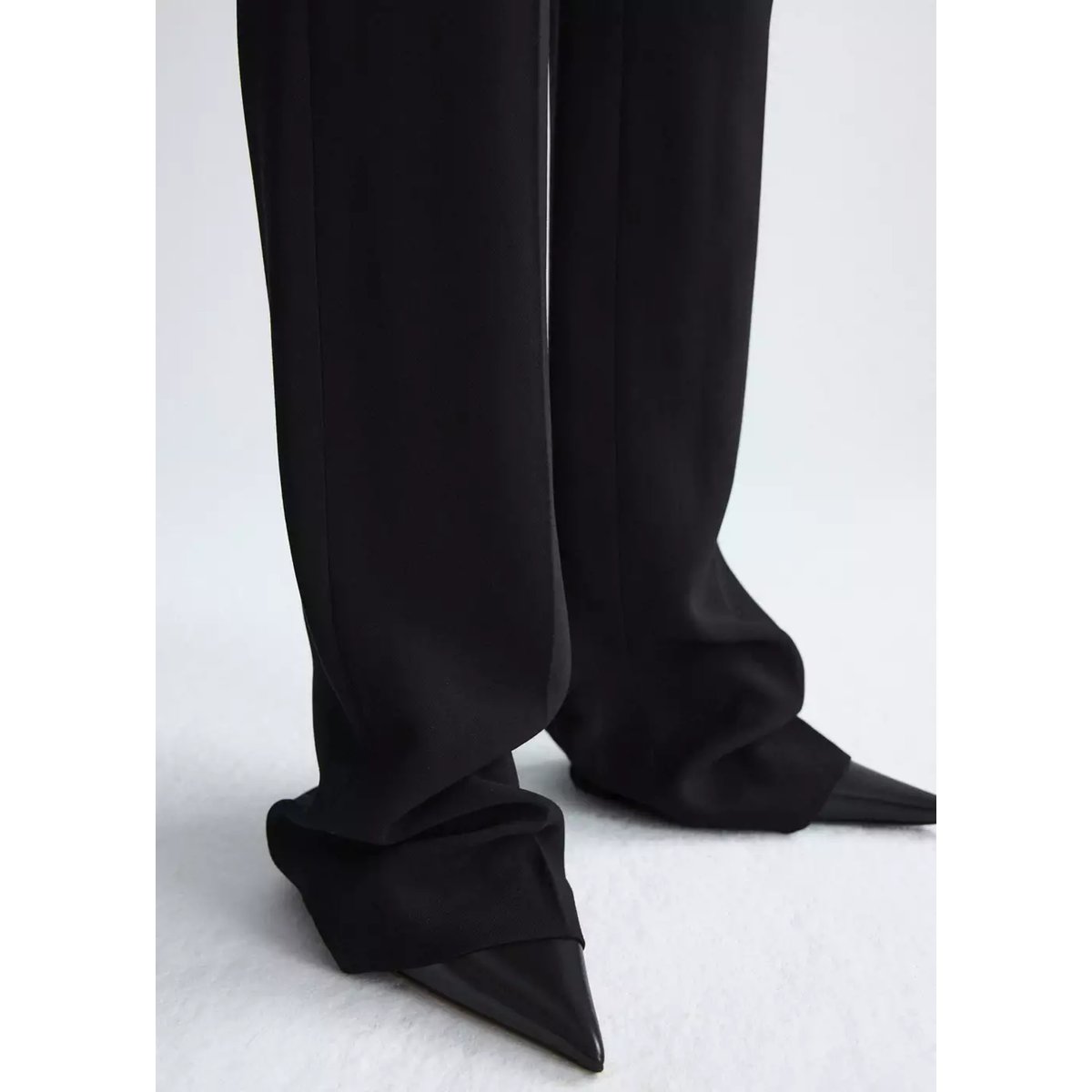 Pantalon costume 100 % laine noir, MANGO