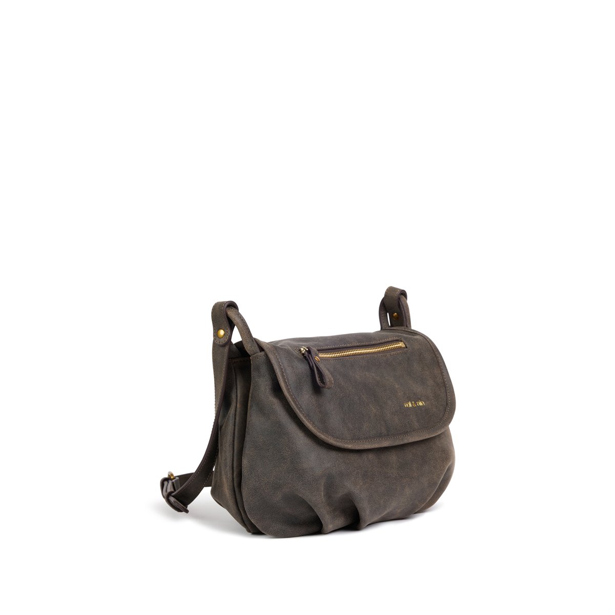 Sac à bandoulière en cuir souple JEN marron vieilli, NAT & NIN