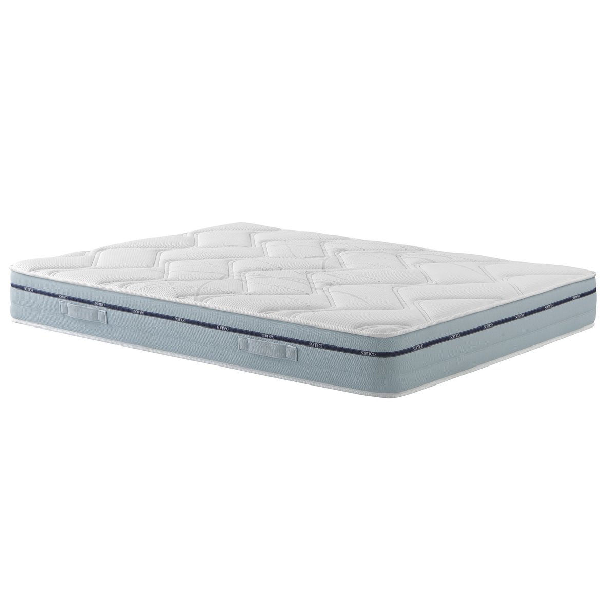 Ensemble matelas mémoire de forme, sommier, pieds, couette et oreiller Songe 500 blanc, SOMEO