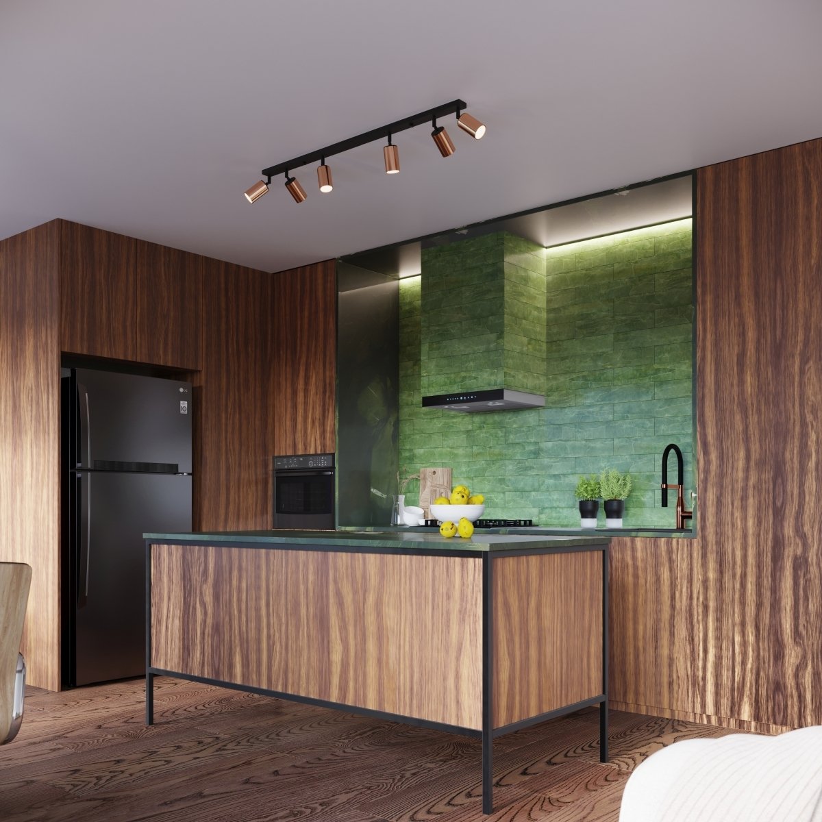 Plafonnier Acier Noir/Cuivre GU10 2 Winx noir, EDEN