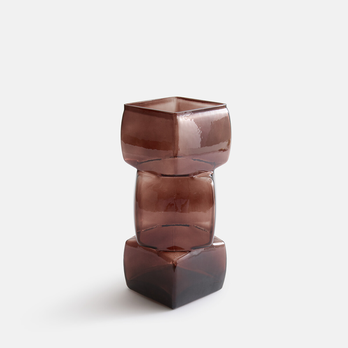 Vase en verre fumé coloré, hauteur 29 cm, CUBIA marron ambre, LA REDOUTE INTERIEURS