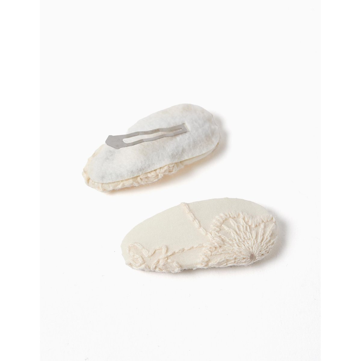 Lot de 2 barrettes ovales avec broderie multicolore, ZIPPY