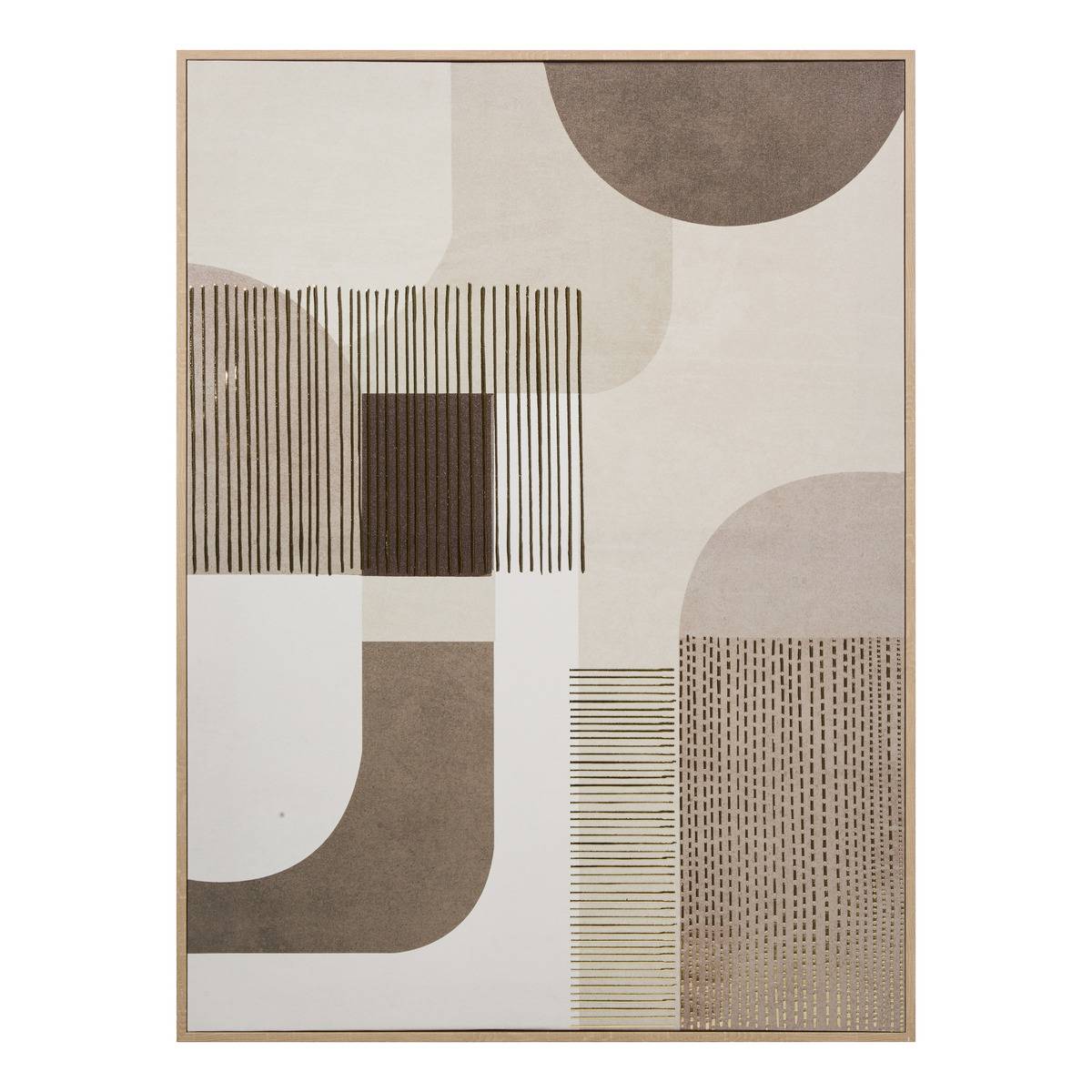 Toile imprimée encadrée motifs géométriques dorés XENA modèle b, ATMOSPHERA