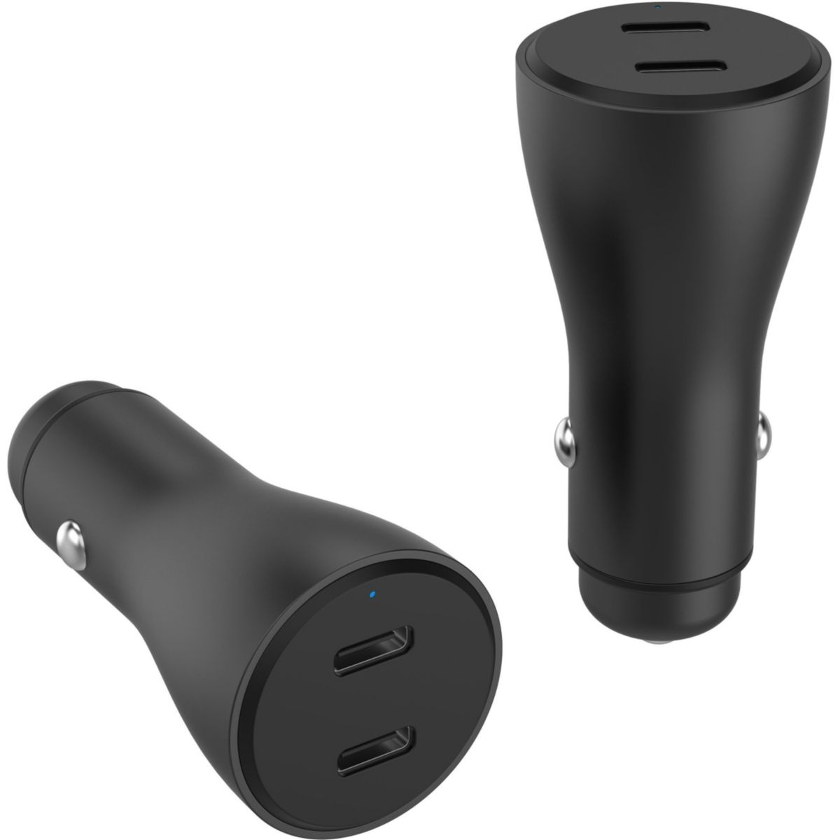 Chargeur allume cigare 60W 2x USB-C noir noir, ADEQWAT
