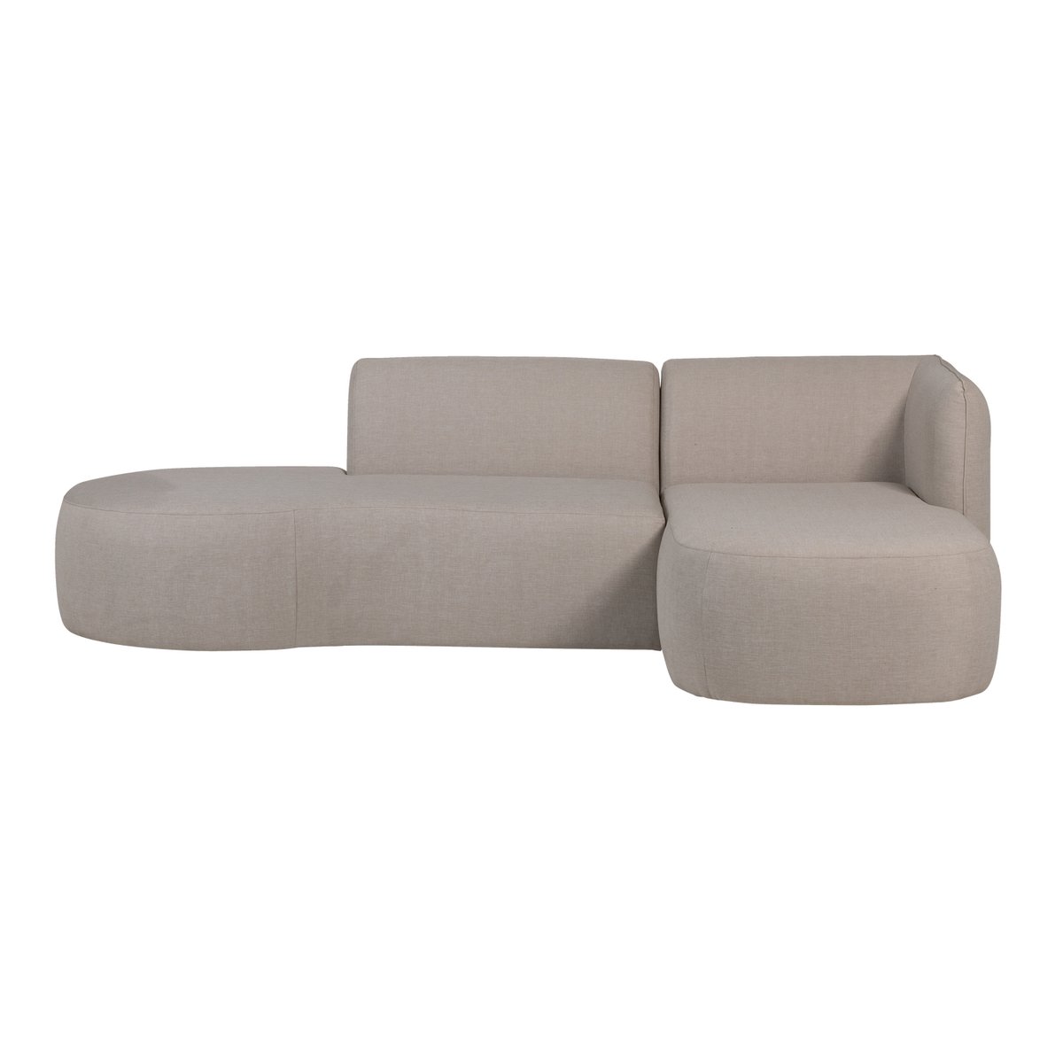 Salon de jardin d'angle droit en tissu d’extérieur CHIOS naturel, WOOOD