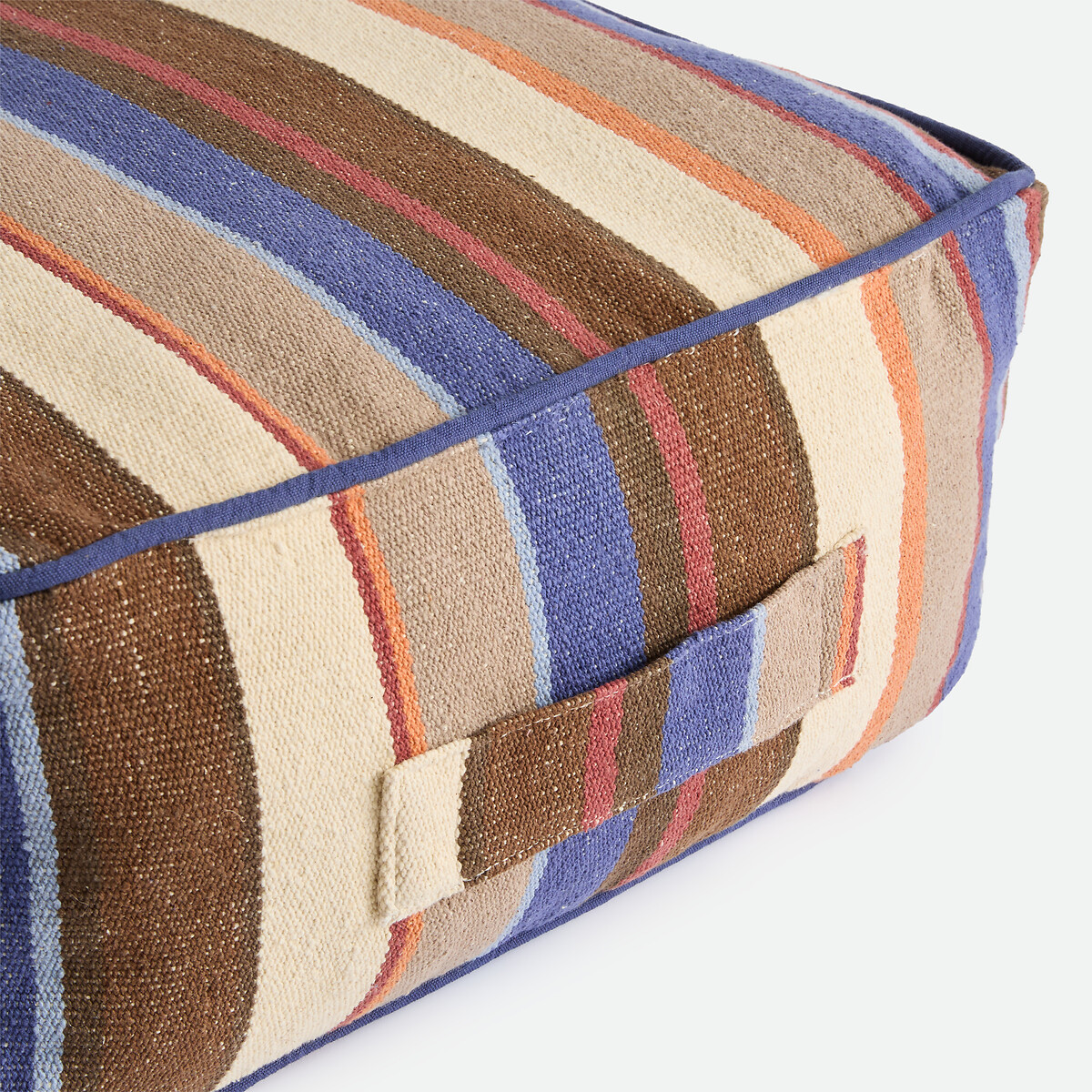 Coussin de sol rayé, coton, 50 x 50 cm, ISSIA multicolore, LA REDOUTE INTERIEURS