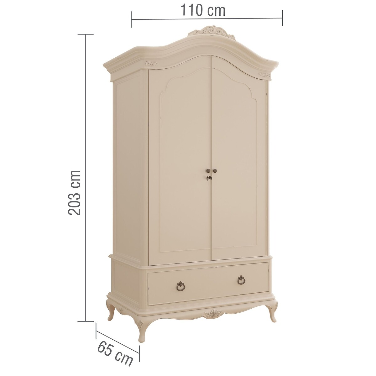 Ivory French-Vintage Double Wardrobe ivory, WILLIS & GAMBIER