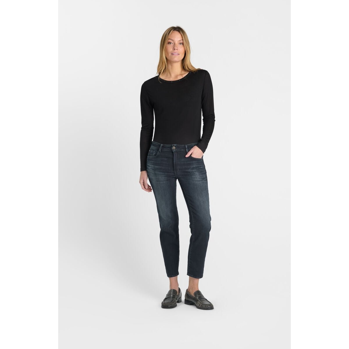 Jeans push-up  taille haute PULP, 7/8ème blue / black, LE TEMPS DES CERISES