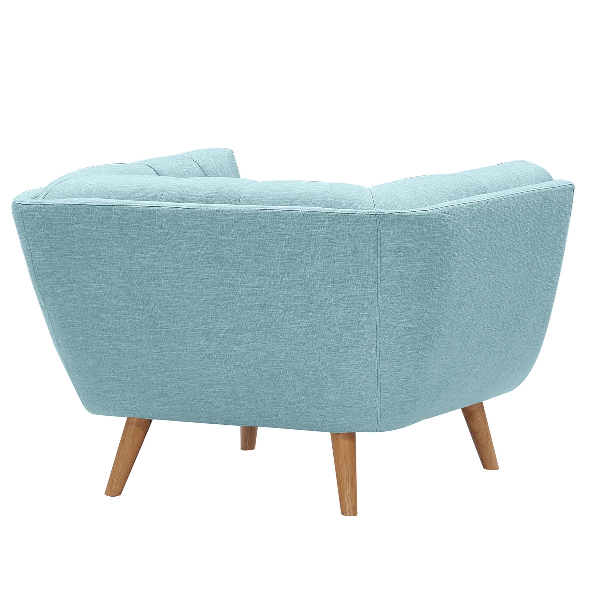 Fauteuil capitonné en tissu - CARMEN bleu clair, MAISON PAVANE