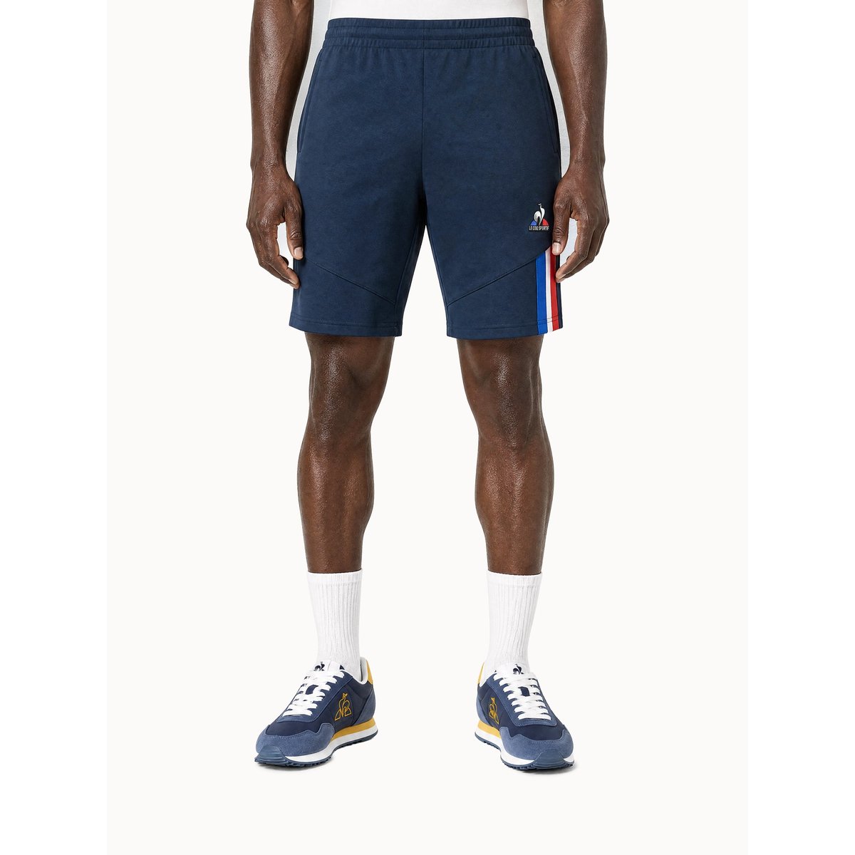 Short avec détails tricolores Teamsport dress blues, LE COQ SPORTIF