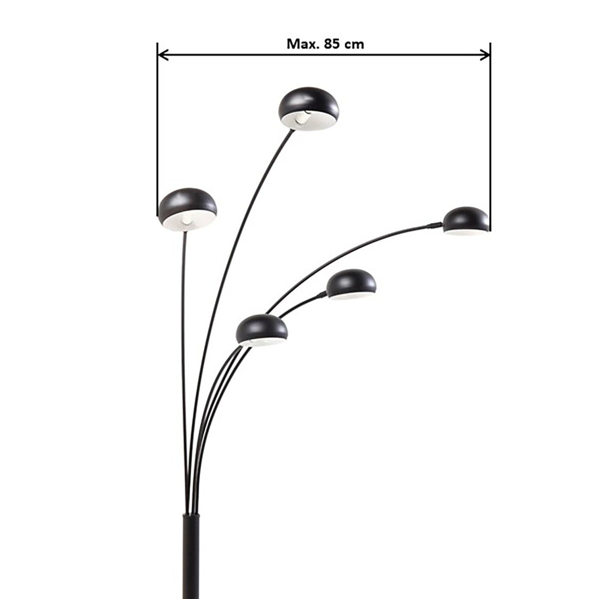 Lampadaire en acier 201cm, FIVE FINGERS noir, KARE DESIGN