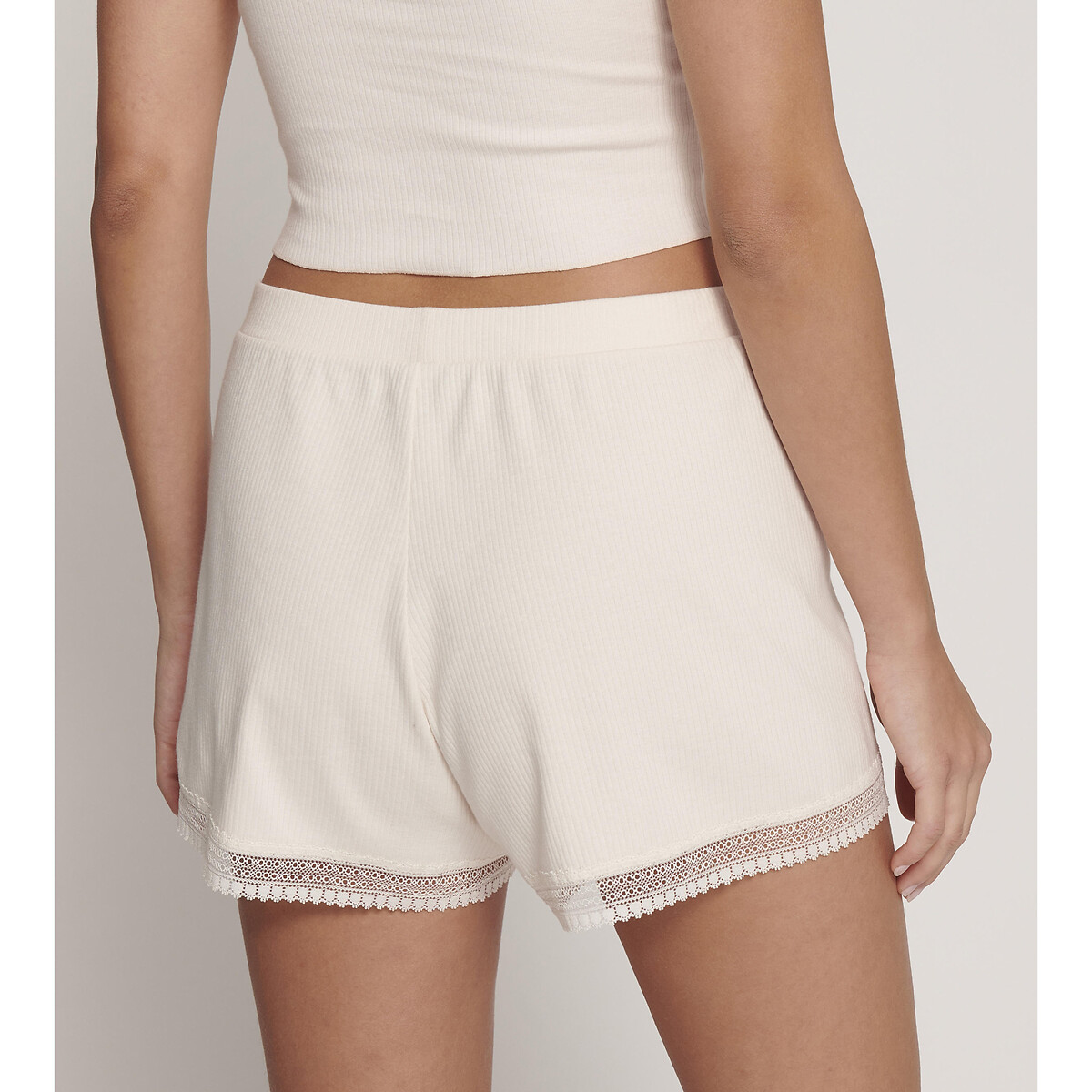 Go Ribbed Boxer Shorts angora ecru, SLOGGI