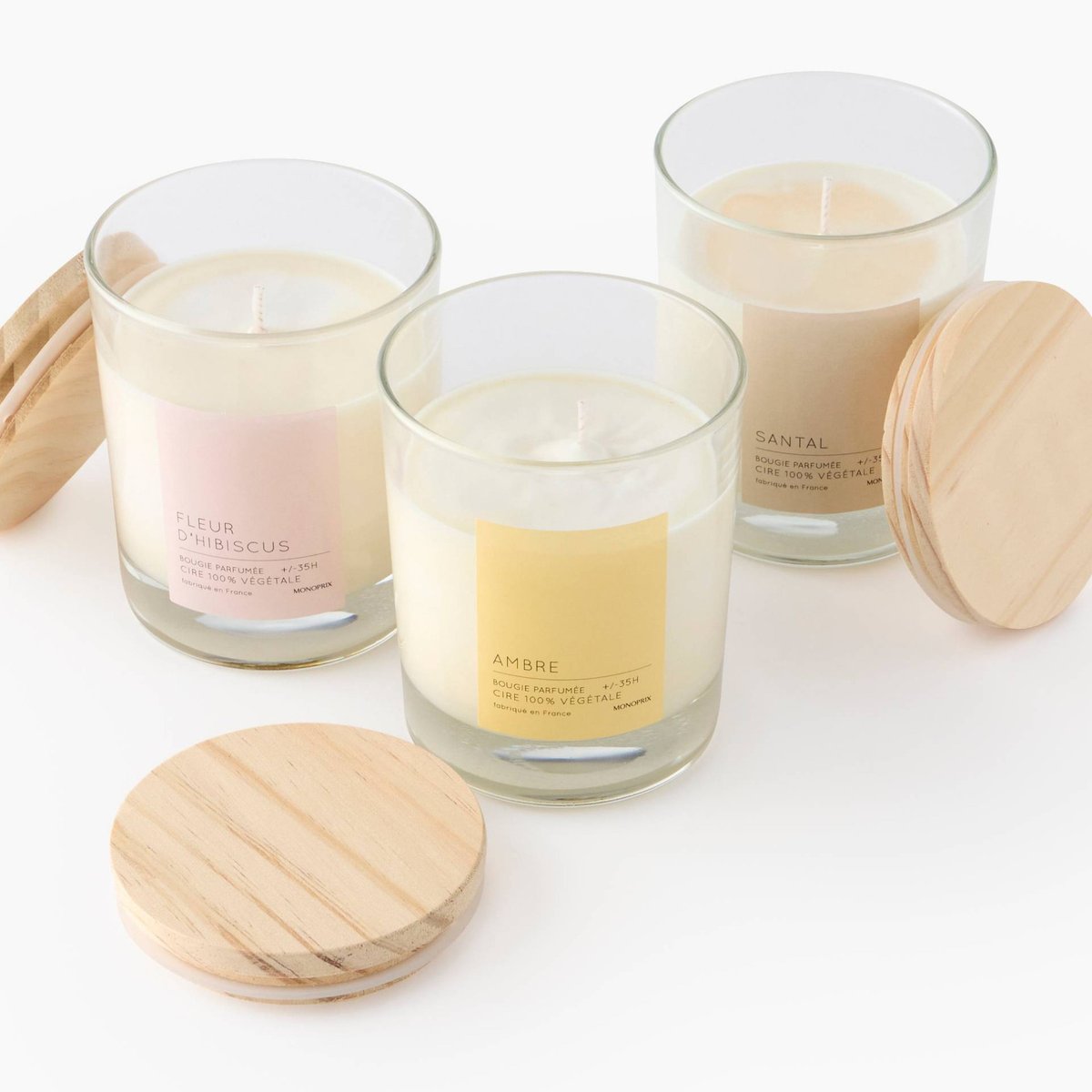 Bougie parfumée dans verre couleur unique, MONOPRIX MAISON