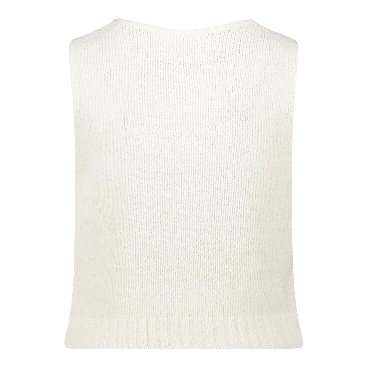 Top en maille à encolure ronde blanc, BETTY & CO
