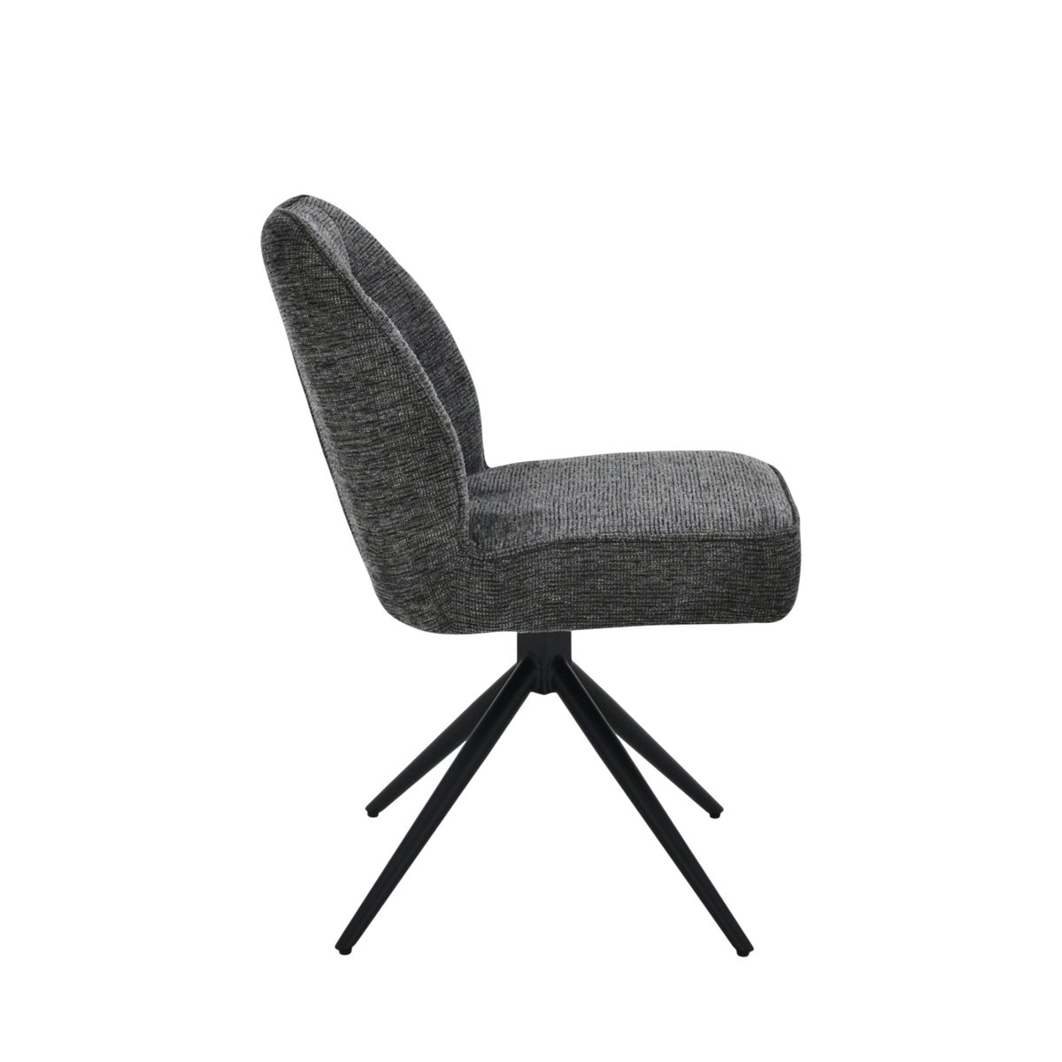 Chaise pivotante en tissu, assise épaisse (lot de 2) LUGANO gris, PIER IMPORT
