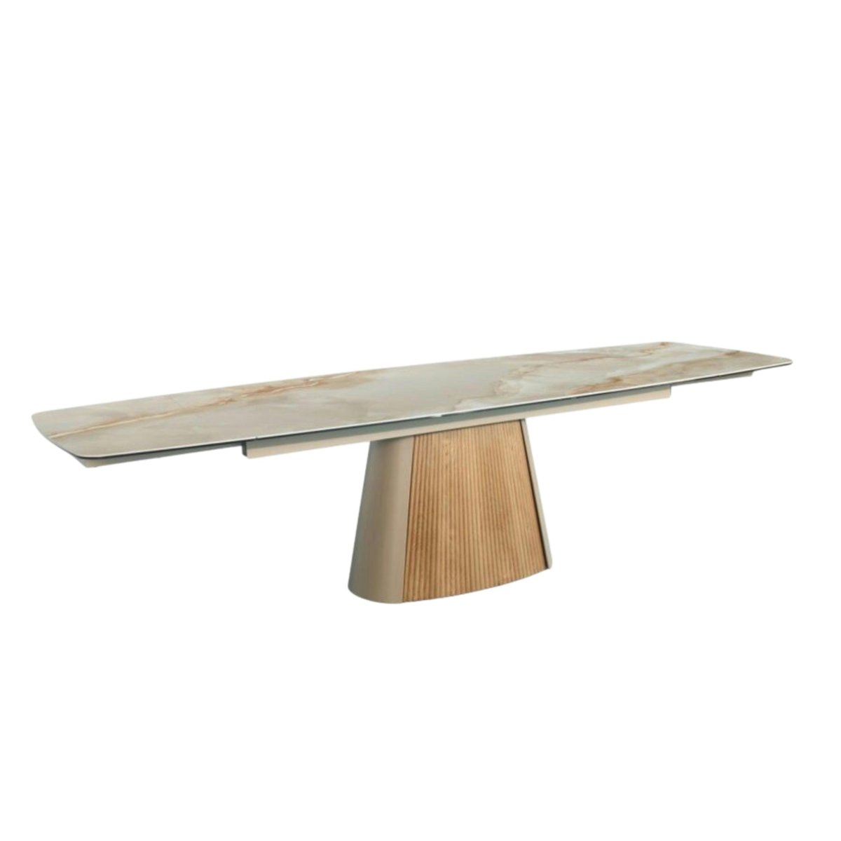 Table extensible céramique effet marbre beige 200-300 cm LOMBARDIE beige, PIER IMPORT